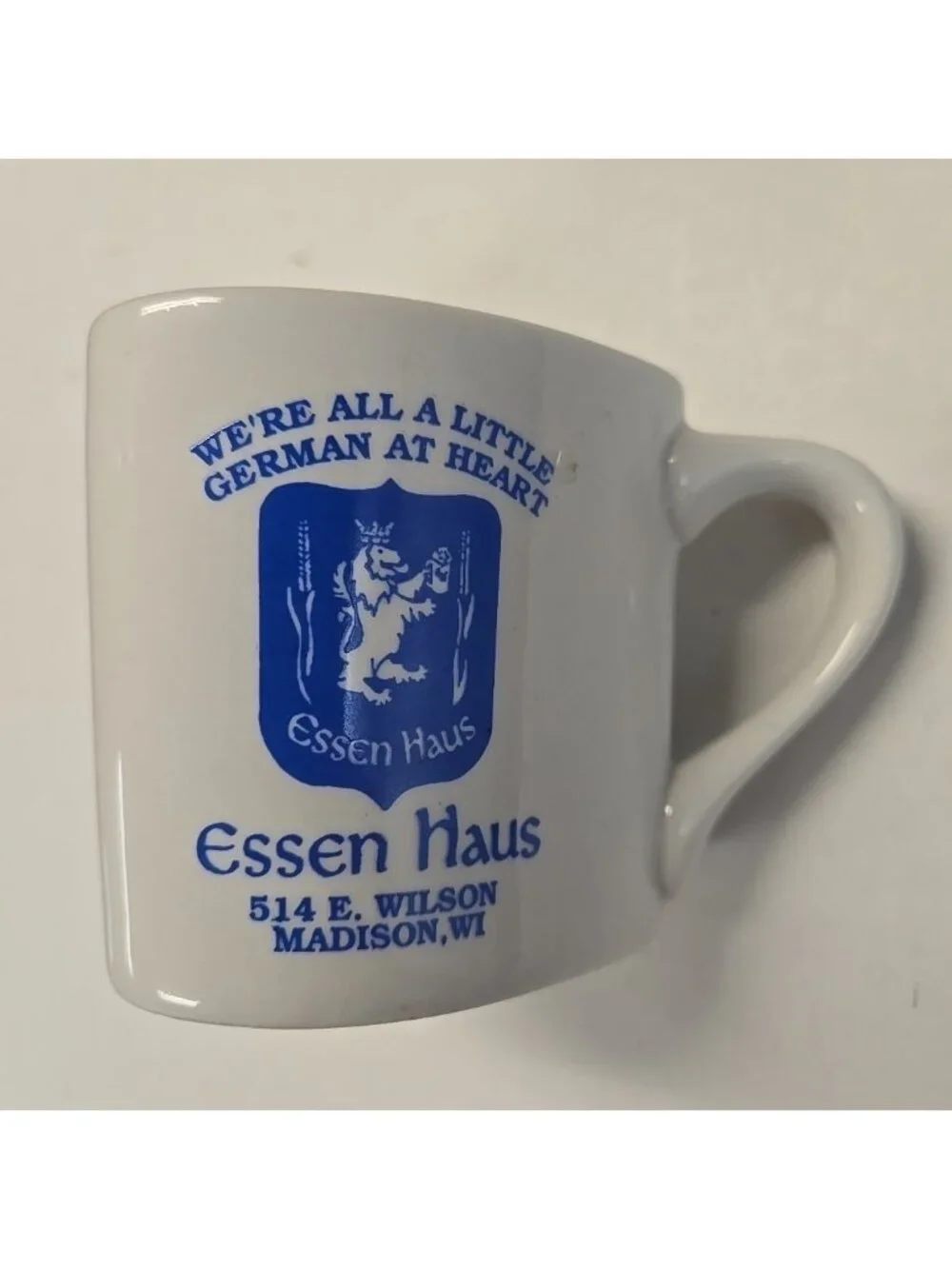 Essen Haus German Restaurant Heart Shaped Coffee Mug Madison Wisconsin